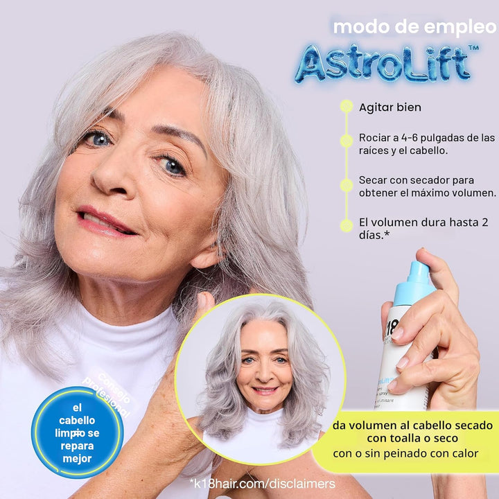 K18 AstroLift™ Spray Volumizador Reparador, 2 Días de Engrosamiento...