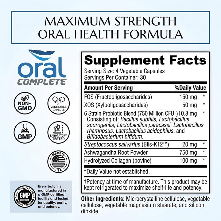 Oral Complete - Probióticos dentales 11 en 1, tratamiento contra el...