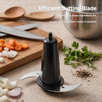 Picador de alimentos eléctrico de 3 tazas, hoja de pulso y acero inoxidable