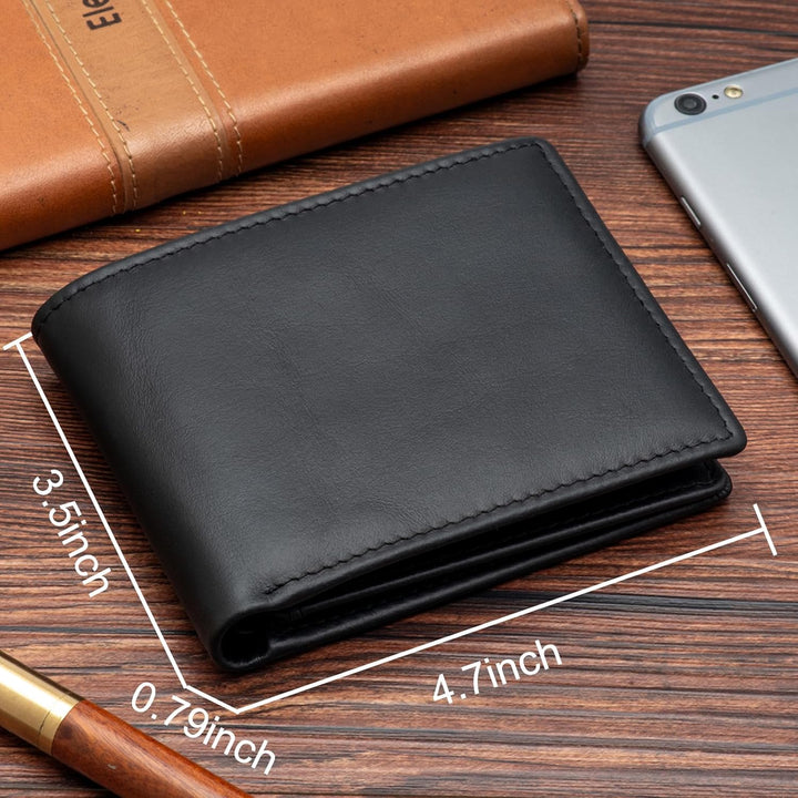 Billetera de cuero plegable para hombre, de gran capacidad, bloqueo...