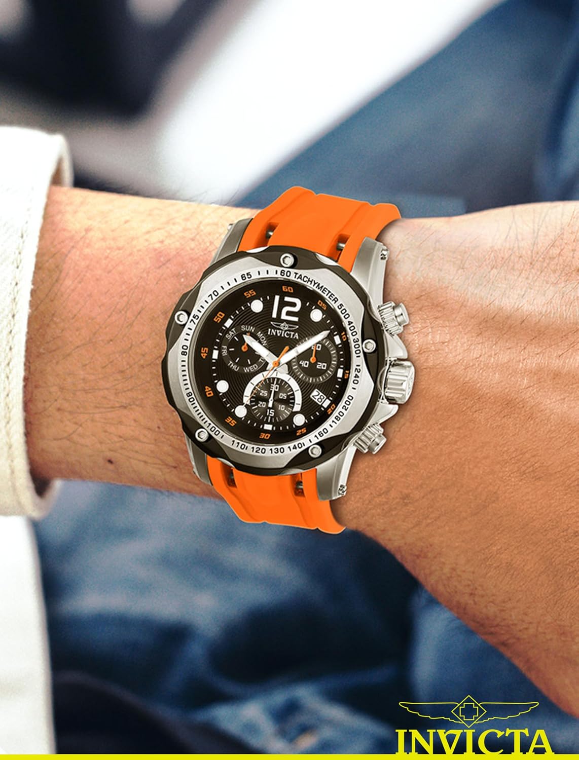 Invicta Speedway 2.008 in Reloj de cuarzo de silicona para hombre