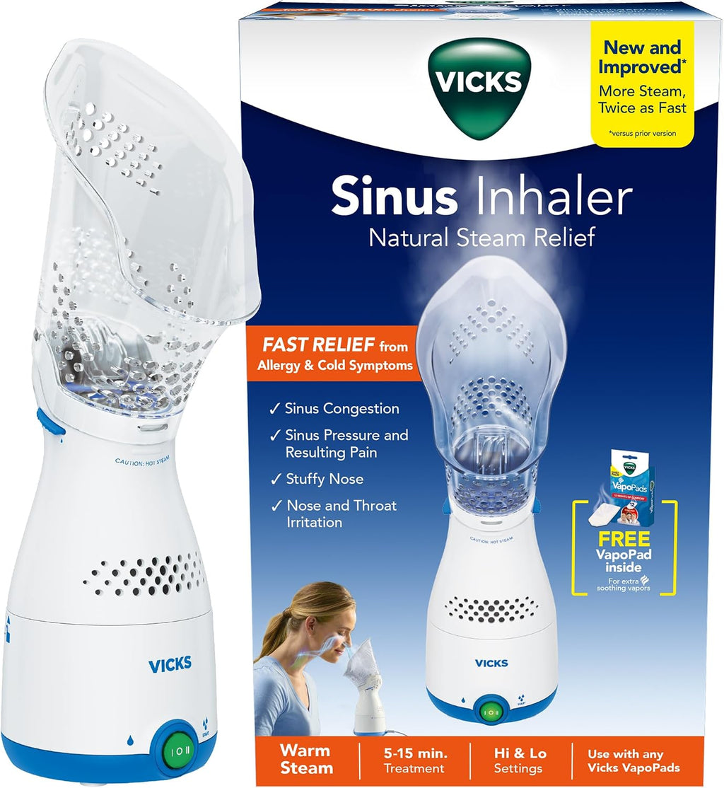 Vicks Inhalador sinusal para alivio sinusal, funciona con VapoPads (1 incluido)