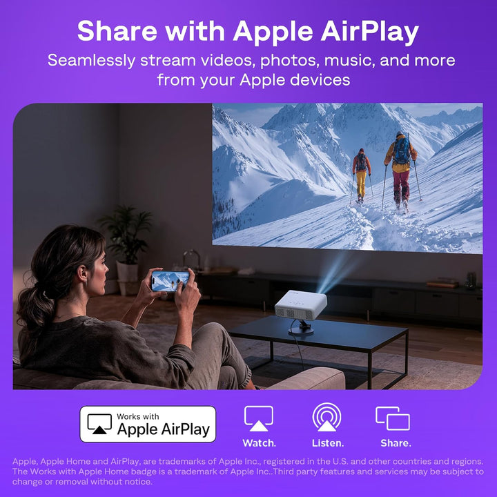 Aurzen Proyector inteligente Roku TV con Wifi y Bluetooth
