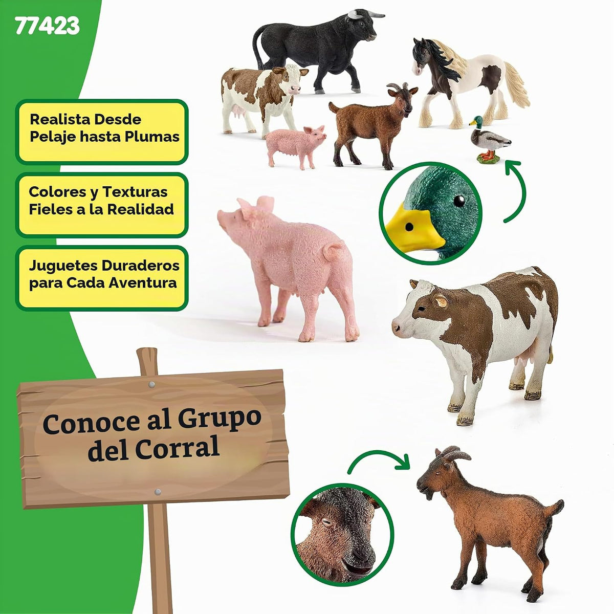 Schleich Farm World - Juego de 6 piezas de animales de granja - Niños a