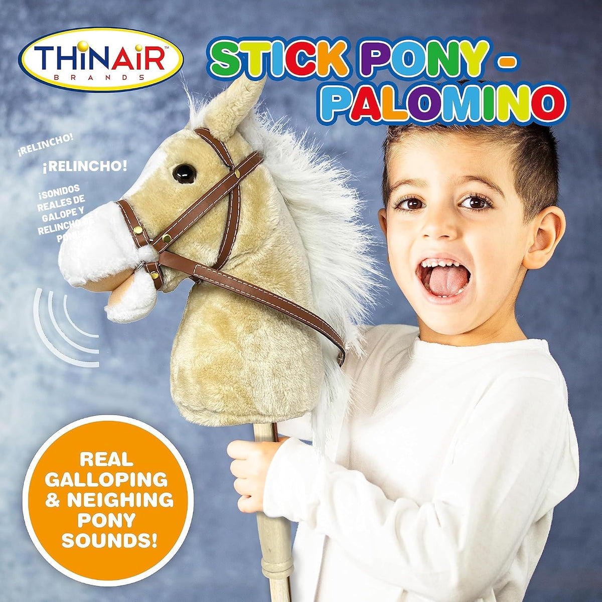 Caballo de palo Nature Bound | Caballito de juguete de felpa artesanal proporciona divertido juego de simulación para niños pequeños y preescolares | Cabeza cosida a mano, palo de madera resistente