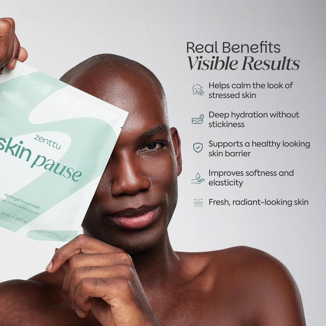 Zenttu Máscara facial coreana de colágeno, tecnología de hidrogel p...