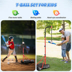 HopeRock - Juego de aro de baloncesto 2 en 1 para niños y pelota en T