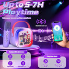 Mini máquina de karaoke para niños, 5 efectos de voz, altavoz Bluetooth portátil con 2 micrófonos inalámbricos, luces LED para niños y niñas de 3 a 12 años, máquina de karaoke para niños, juguete de