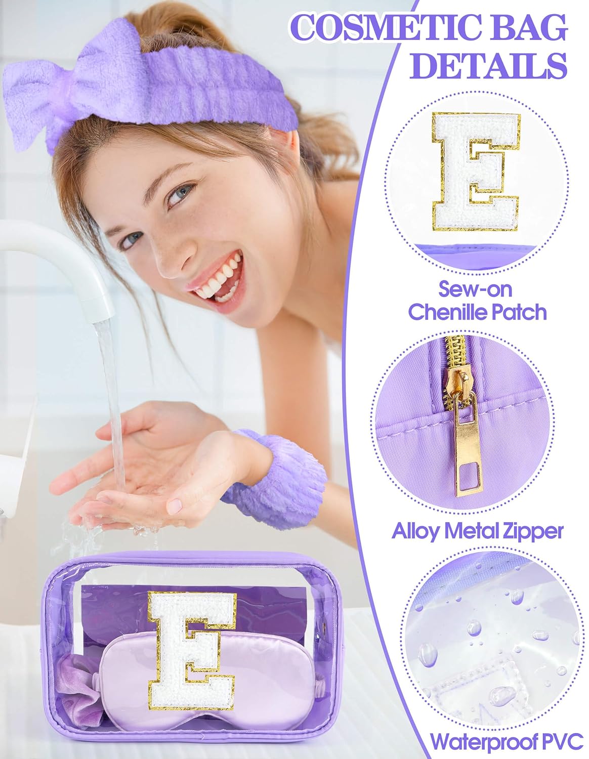 Juegos de regalo para mujeres, bolsa de maquillaje con inicial con...