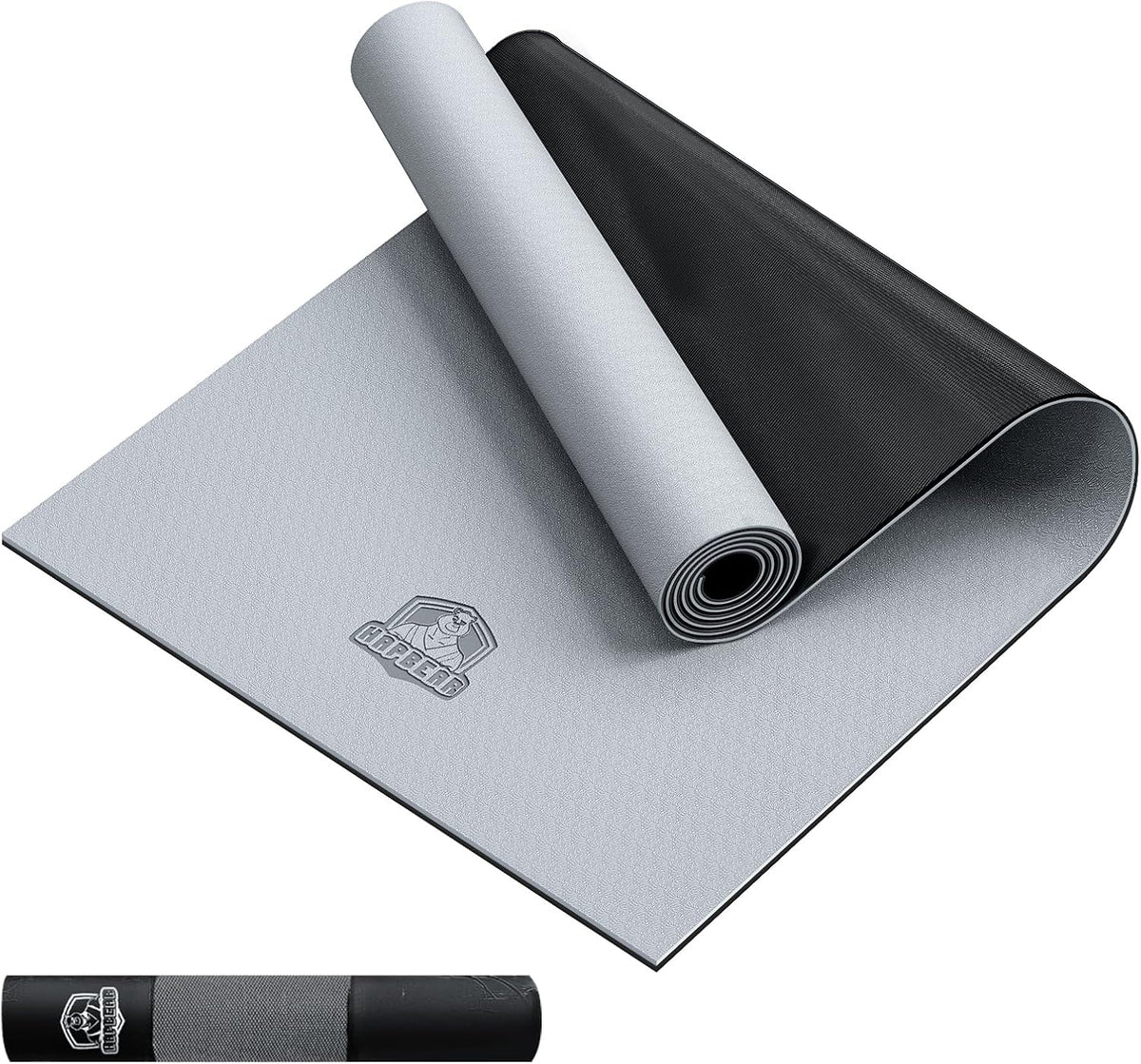 HAPBEAR Esterilla de Yoga Grande - 72"x36" Extra Ancha - 1/4" de Espesor PVC Dual Color | Superficie Antideslizante y Alto Amortiguamiento - Ideal para Yoga, Pilates y Entrenamientos en Casa - Bolsa de Malla Bolsa de Regalo