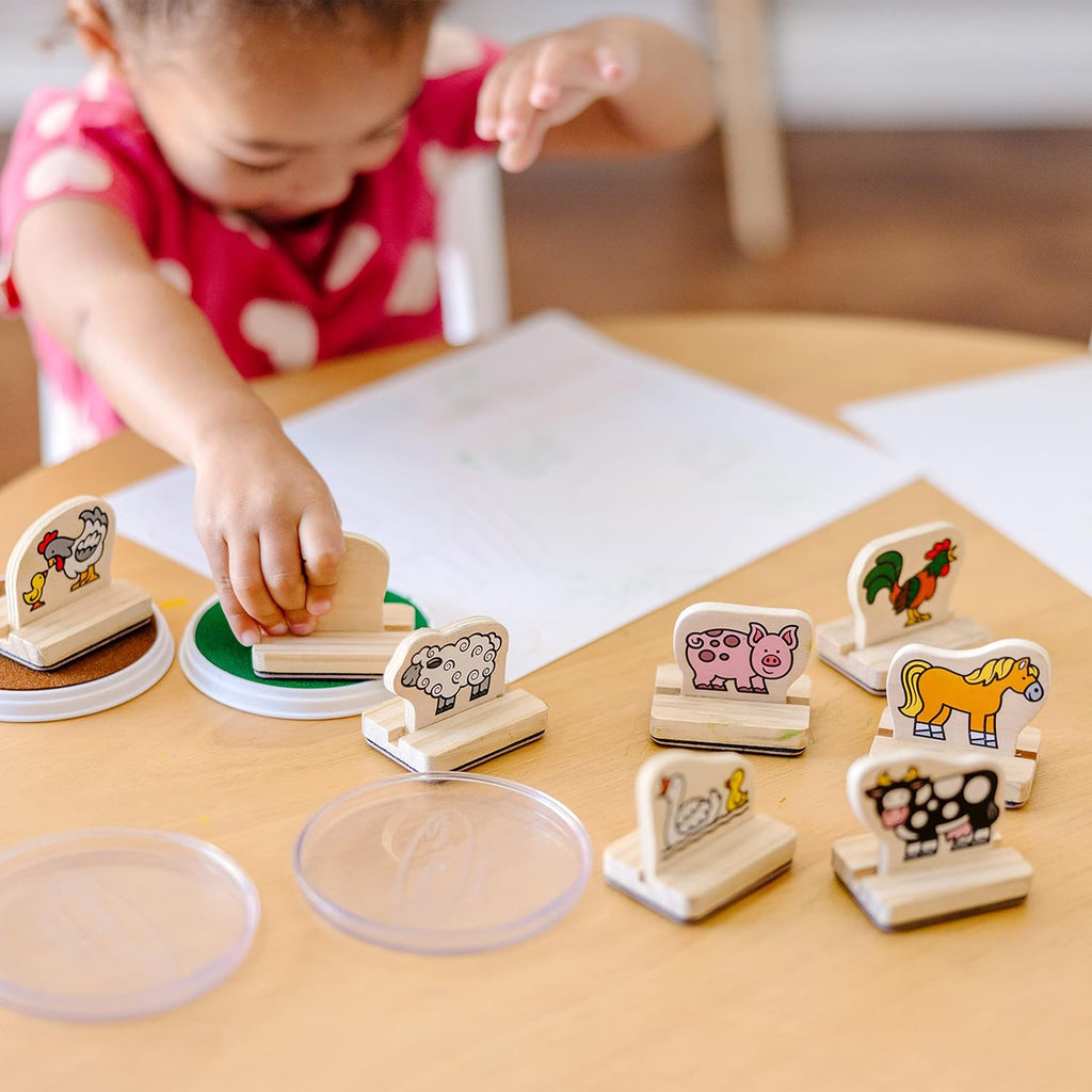 Melissa & Doug Mi primer juego de sellos de madera - Animales de granja