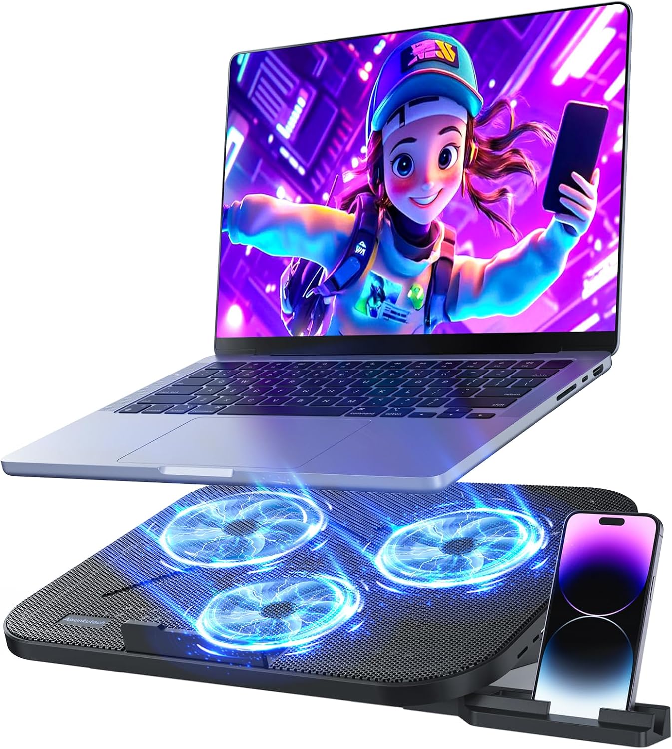 Almohadilla de refrigeración para laptop con 3 ventiladores silenci...