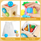 Kizfarm Kit educativo de madera 8 en 1, juguetes Montessori para niños de 1