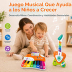 Juguete de guitarra para niños pequeños, guitarra táctil 2 en 1 y piano