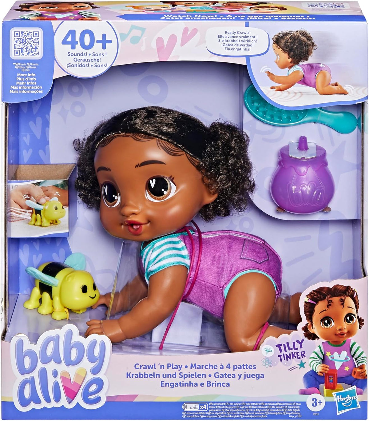 Baby Alive Crawl 'n Play Tilly Tinker Set de Muñeca Electrónica...