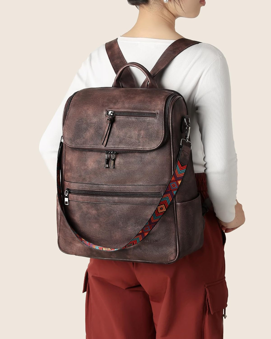 FADEON Mochila para computadora portátil para mujer, mochila de via...