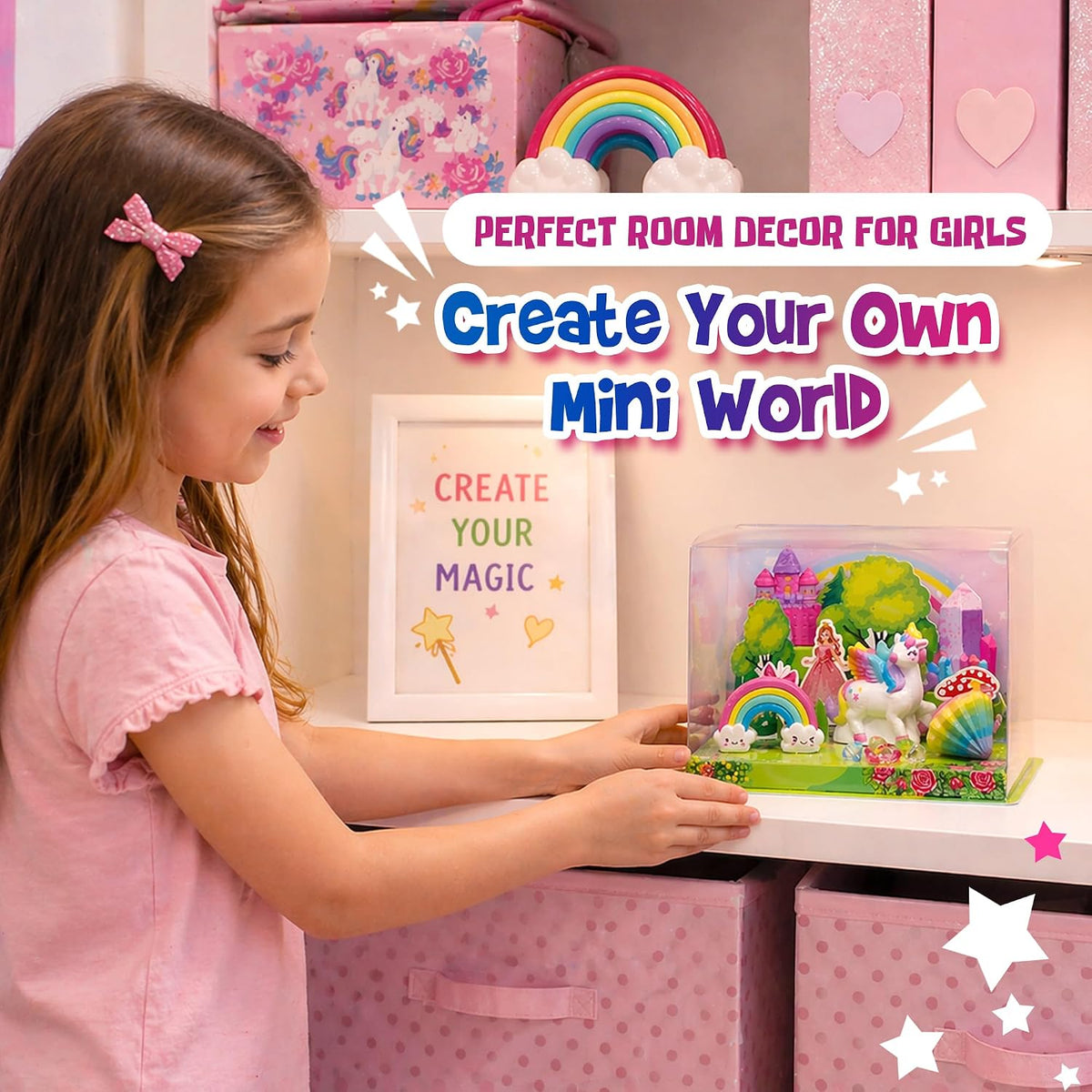 Kit de pintura de unicornio Mini World, manualidades y manualidades para