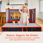 Superspace Paneles de construcción de fuertes magnéticos gigantes – El juego grande, azul, 24 paneles, azulejos magnéticos de tamaño real para niños, construye fuertes castillos, cohetes, juguete STEM