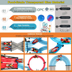 Juego de pistas de carreras de coches de tragamonedas con control remoto eléctrico de doble jugador, juego de carreras de autos magnéticos con controladores manuales, pista circular de paso elevado, juguetes de cumpleaños para niños de 6, 7, 8-12