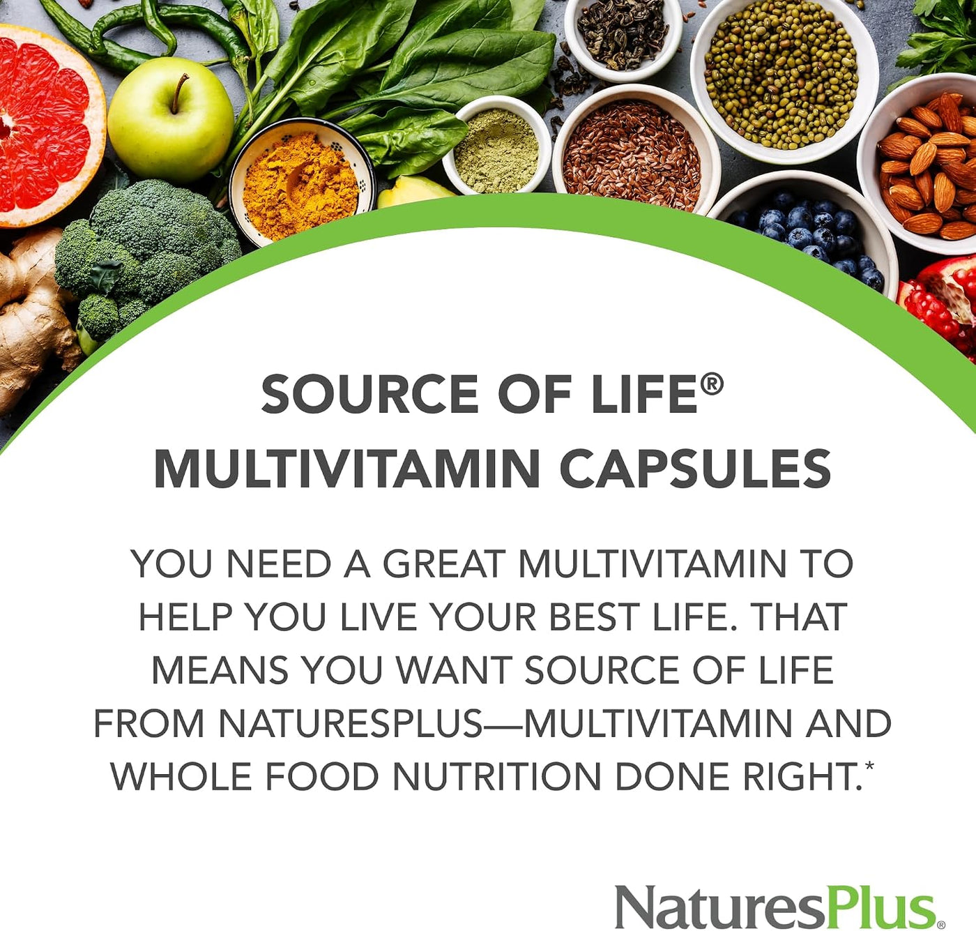 NaturesPlus Source of Life - 180 cápsulas - Suplemento multivitamín...