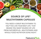 NaturesPlus Source of Life - 180 cápsulas - Suplemento multivitamín...