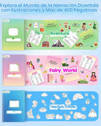 D-FantiX Mi Kit de Arte de Libro de Historias, Set de Actividades Creativa de Escritura y Dibujo para Niños y Niñas, Kit de Creación de Libro de Historietas de Tapa Dura con Adhesivos, Suministros de