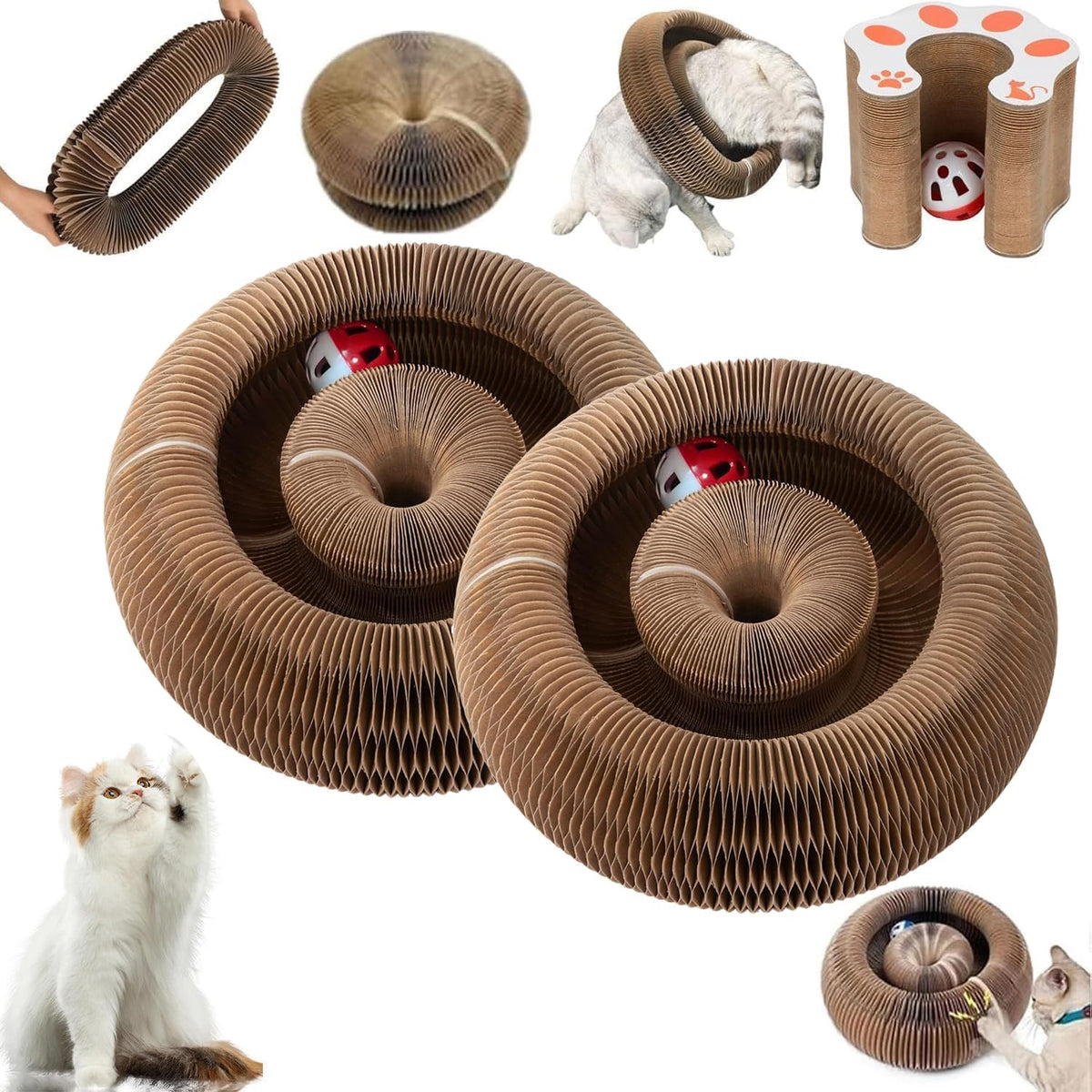 Kitty Curls - Juguete para gatos, rascador de gato para moler garra, cartón