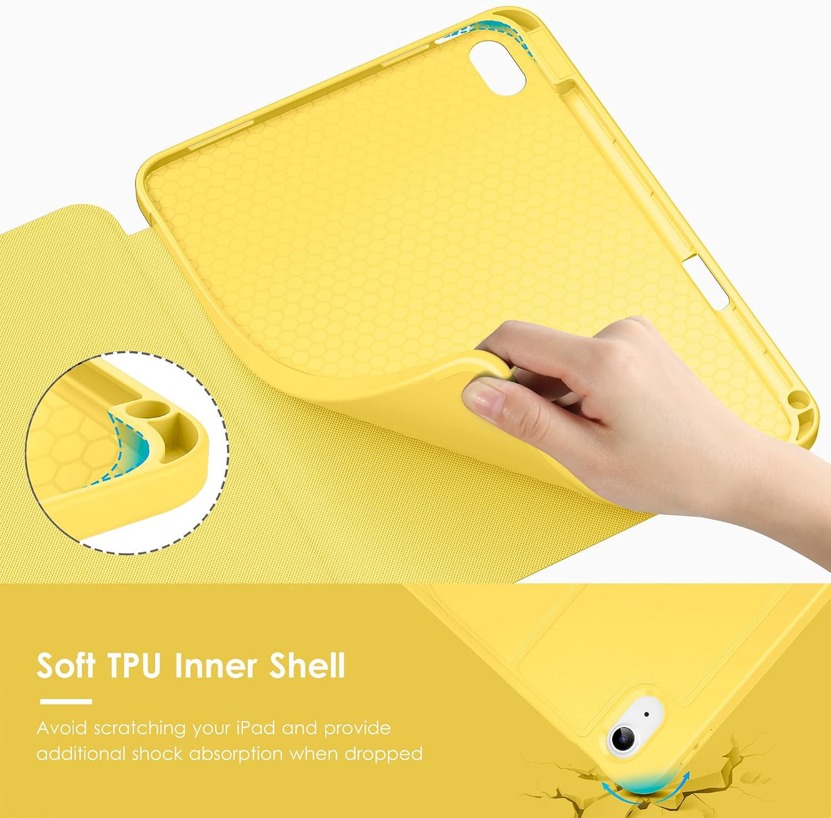 Funda para iPad (A16) de 11 pulgadas 2025 y iPad de 10ª/11ª generación de 10.9 pulgadas 2022, Soporte Magnético con Múltiples Ángulos, Parte Trasera Resistente a Golpes, Soporte para Lápiz, y