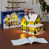 Juego de construcción de casa de Navidad con luz juguete