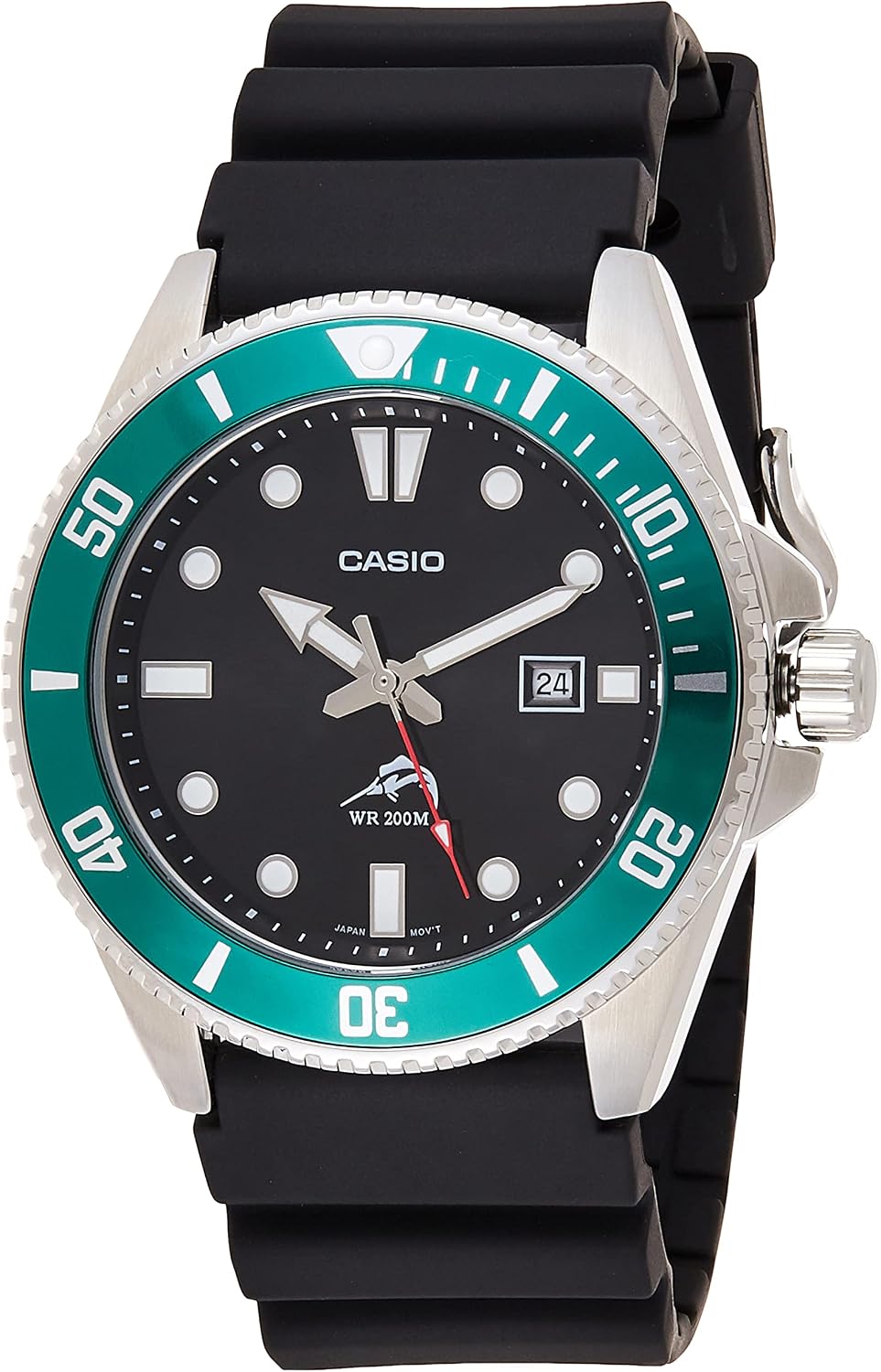 Casio MDV106 Series | Reloj analógico unisex | 200M WR | Caja de acero inoxidable | Correa de resina | Ahorro de 2 manecillas analógicas (Hora, Minuto, Seg) | Display de fecha | Corona atornillada / Bisel con fondo atornillado | Batería de 3 años