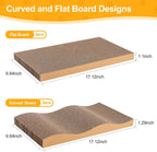 5 piezas de rascador para gatos con caja, rascadores reversibles para gatos de interior, rascador de cartón para gatos con hierba gatera, 2 tablas curvas y 3 tablas planas para rascar en la