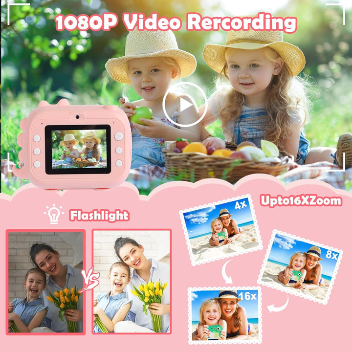 Cámara de impresión instantánea para niños, juguetes de cámara digi...