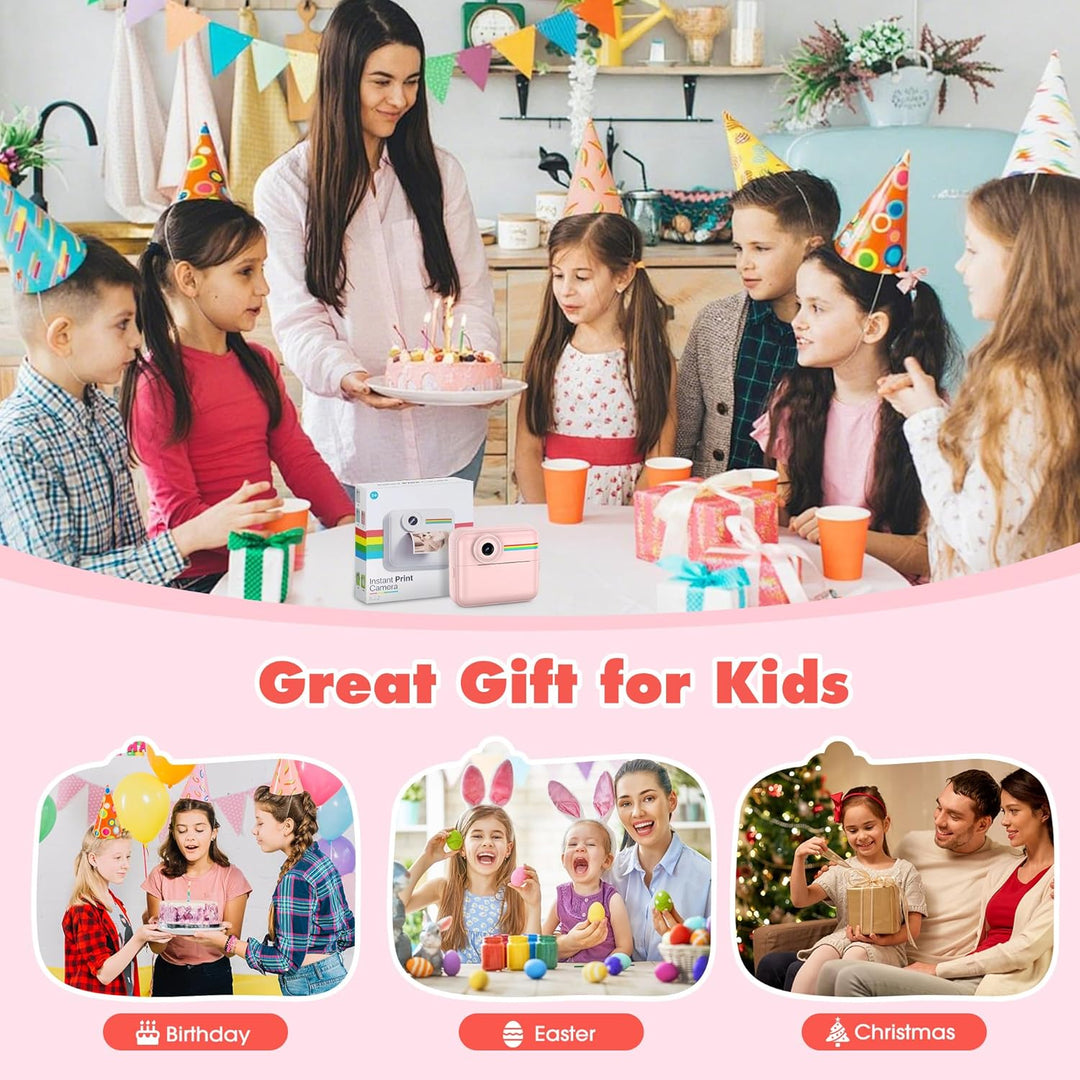 Cámara para niños, impresión de fotos instantánea, cámaras duales d...