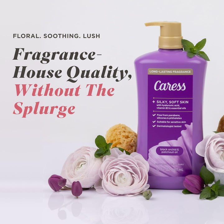 Caress Gel de baño con bomba de aceite de orquídea negra y pachulí,...