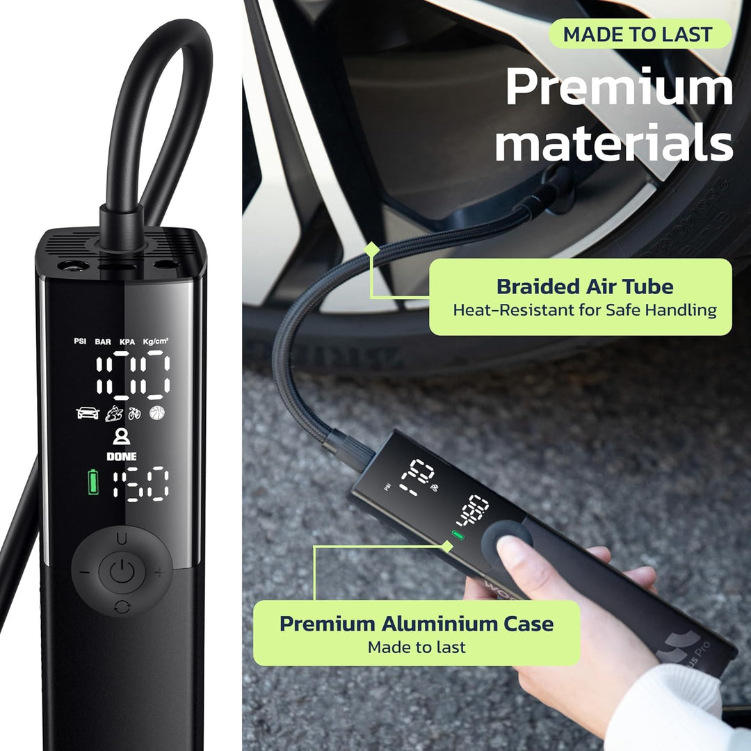 Woowind Compresor de Aire Portátil Inflador de Neumáticos Premium,...