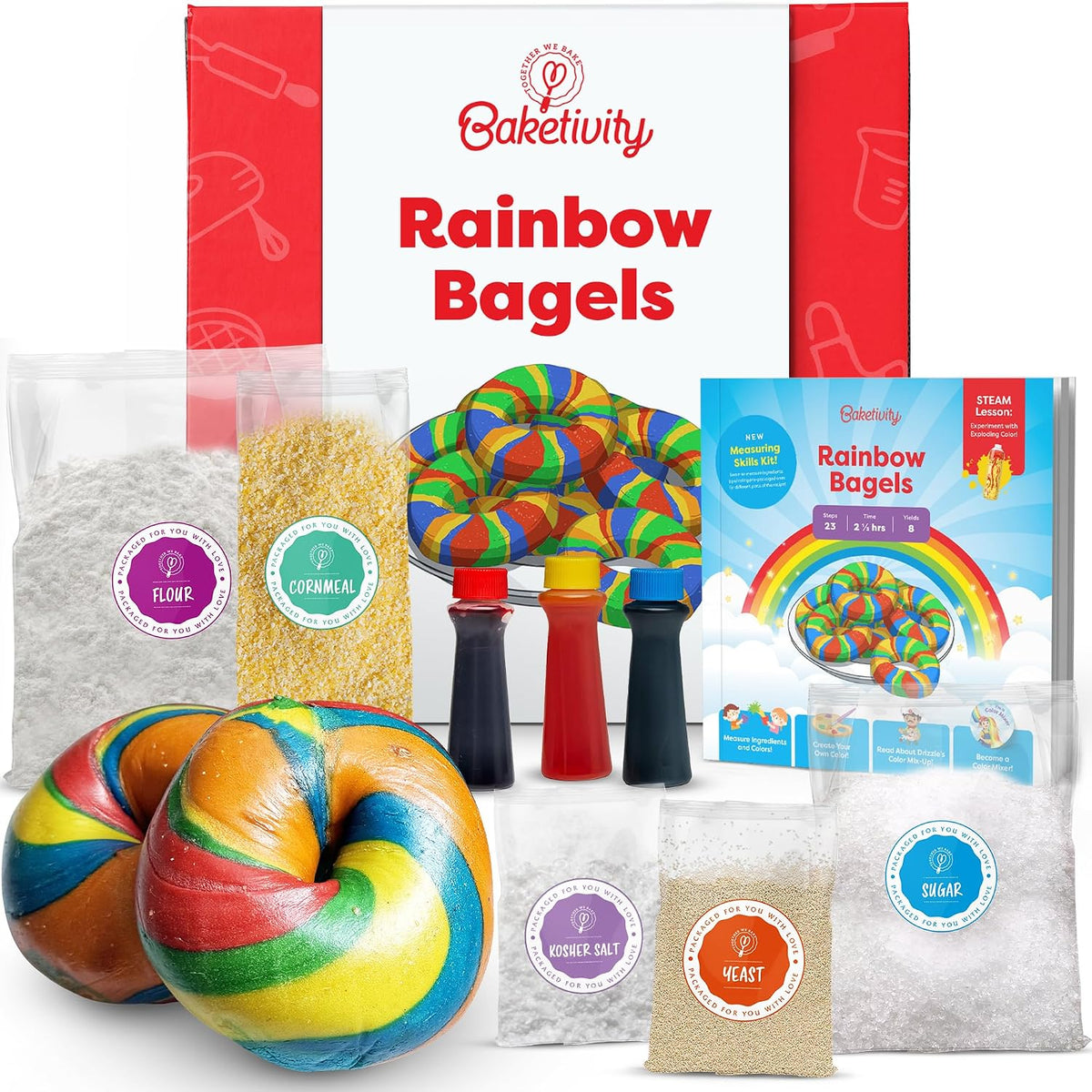 Baketivity Rainbow Bagel Kids Baking Kit con Pre-Measured Ingredients