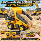 2P Mini Excavadora RC y camión volquete juguete conjunto, construcción