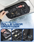 Organizador Molle para Visor Solar de Coche, Compatible con la mayoría de patrullas, camionetas, furgonetas y SUV