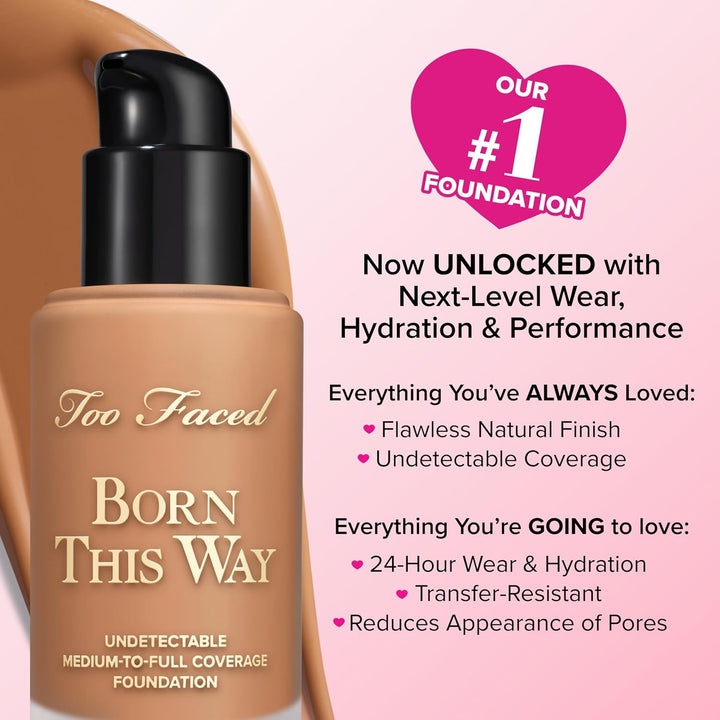 Base Líquida Too Faced Born This Way de Acabado Natural de Larga Du...