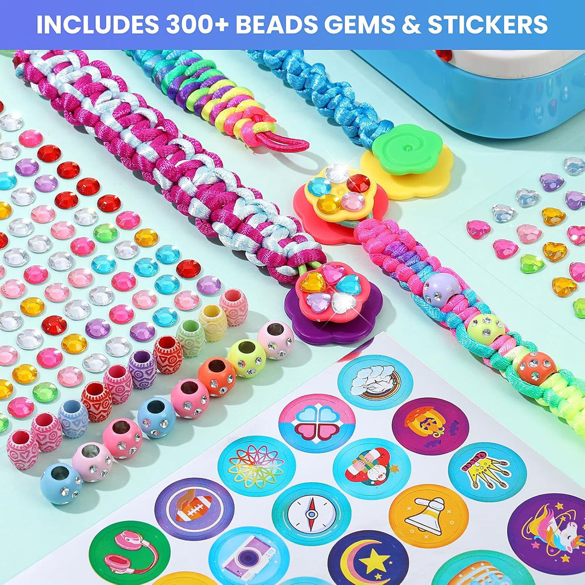 DDAI Kits de fabricación de pulseras de la amistad, manualidades – Artes y manualidades para niños de 8 a 12 años – Regalos de cumpleaños para niñas de 7, 9, 10, 11, 12 años, juguetes para niñas de 7, 9, 10, 11 y 12 años, caja de telar para hacer pulseras
