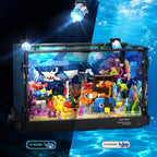 HOGOKIDS Juguete Acuario de Tiburones para Armar con Animales Móviles y Luz para Niños