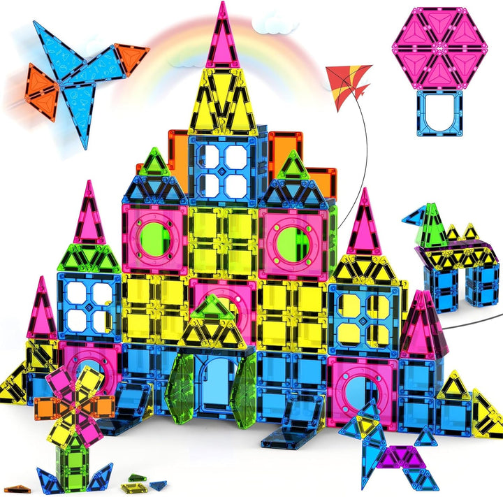 Ronqs 250 PCS Azulejos Magnéticos Educativos 3D STEM para Niños Blo...