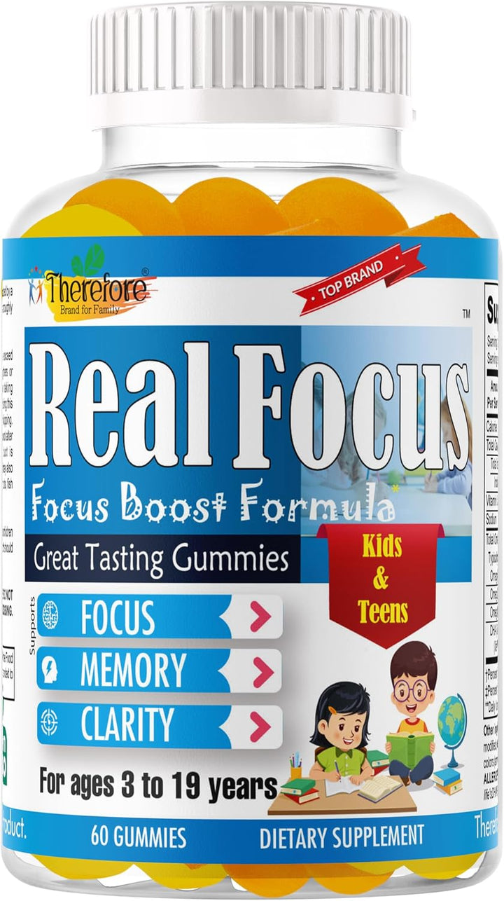Real Focus Omega 3 para niños, suplemento de enfoque para niños, at...