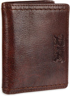 Levi's Billetera triple de cuero de puntada pesada para hombre, marrón, talla única
