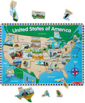 melissa & doug USA mapa rompecabezas de madera, Versión estándar, Multicolor