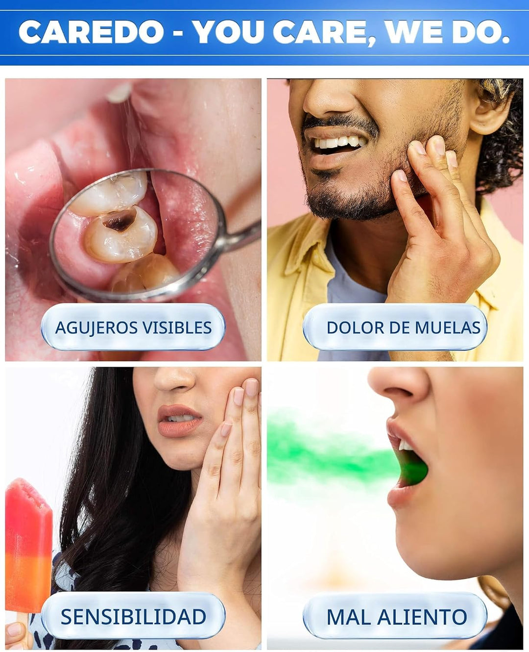CAREDO Tratamiento de pasta de dientes para adultos, reparación de...