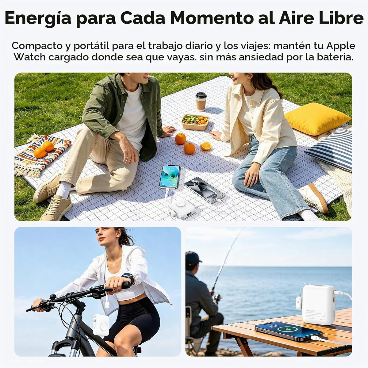 Luvknit Banco de energía magnético de 20000 mAh para Apple Watch
