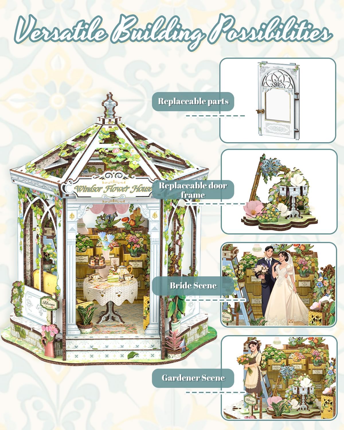 CUTEBEE Kit de casa en miniatura para adultos, rincón de libro de casa de