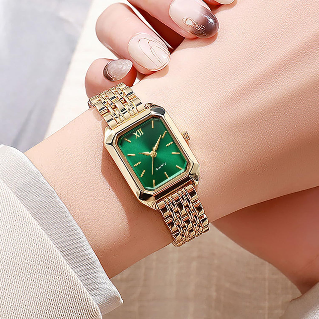 BESTKANG Relojes para mujer, relojes de pulsera de acero con correa de acero, reloj de pulsera de cuarzo cuadrado simple de moda casual