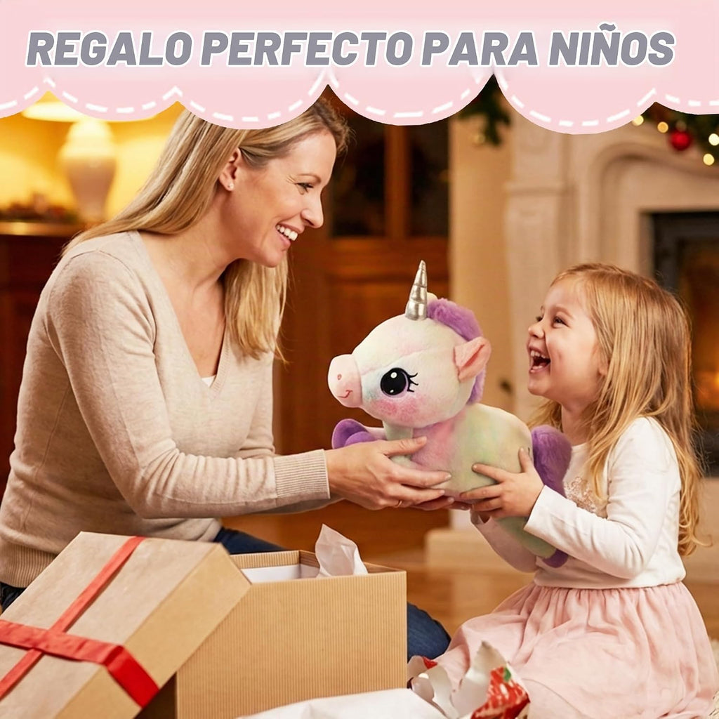 little tigers Peluche de unicornio mamá con 4 bebés en la barriga